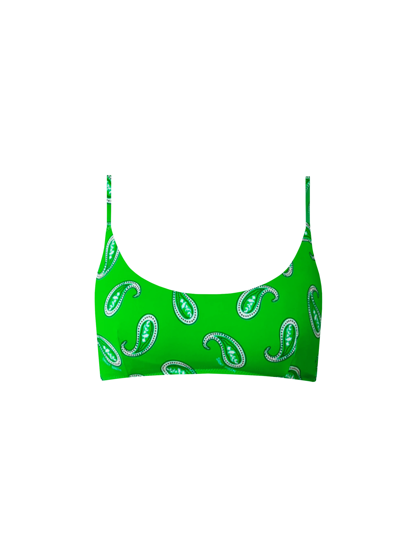 Woman bralette swimsuit with paisley print