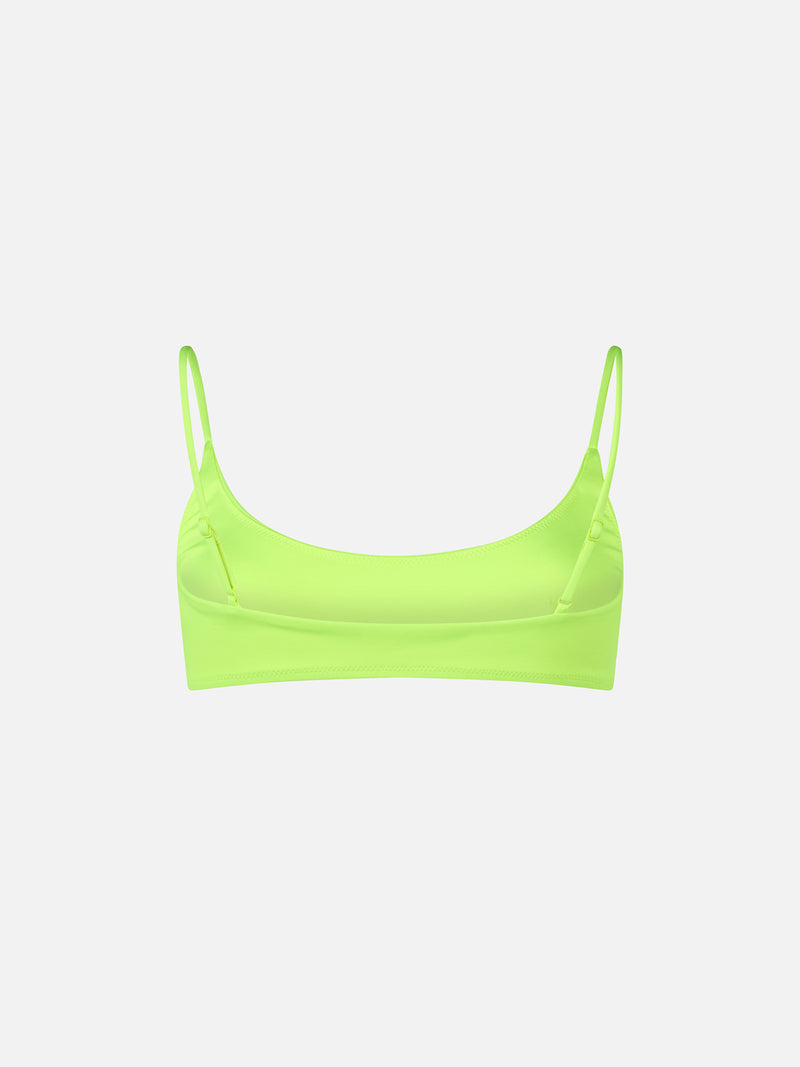 Woman fluo yellow bralette beach top Judy