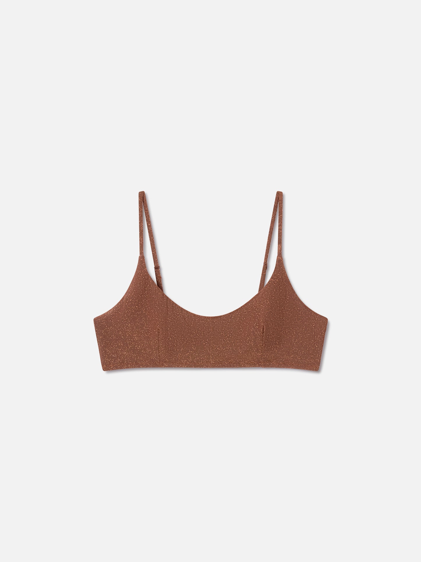 Brown lurex Judy bralette bikini top