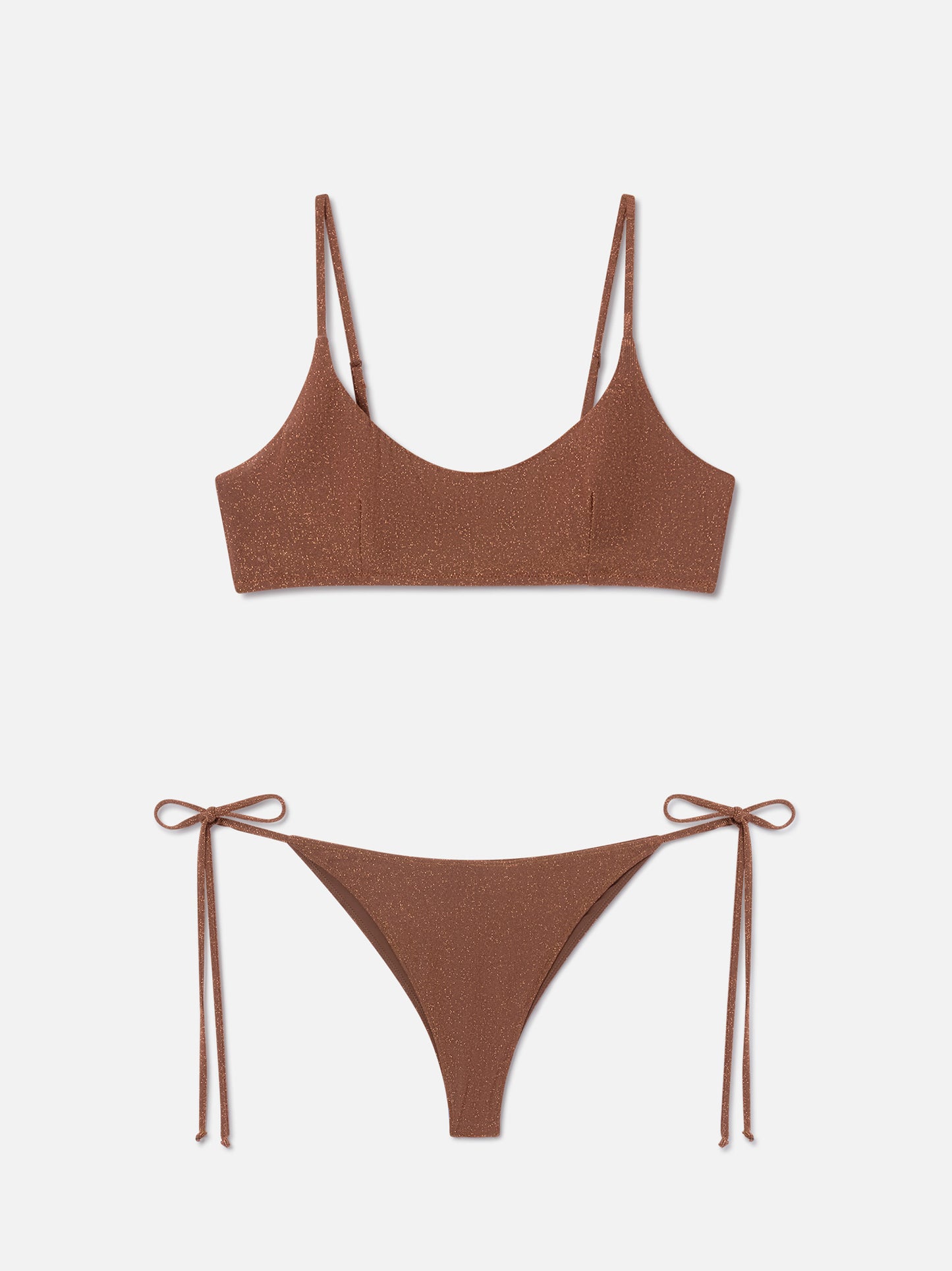 Judy Marielle braunes Lurex-Bralette-Bikini 
