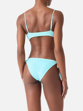 Bikini Judy Virgo bralette in tessuto effetto spugna verde