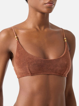 Bikini bralette Judy Virgo en éponge marron 