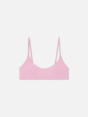 Judy bralette bikini top in solid pastel pink