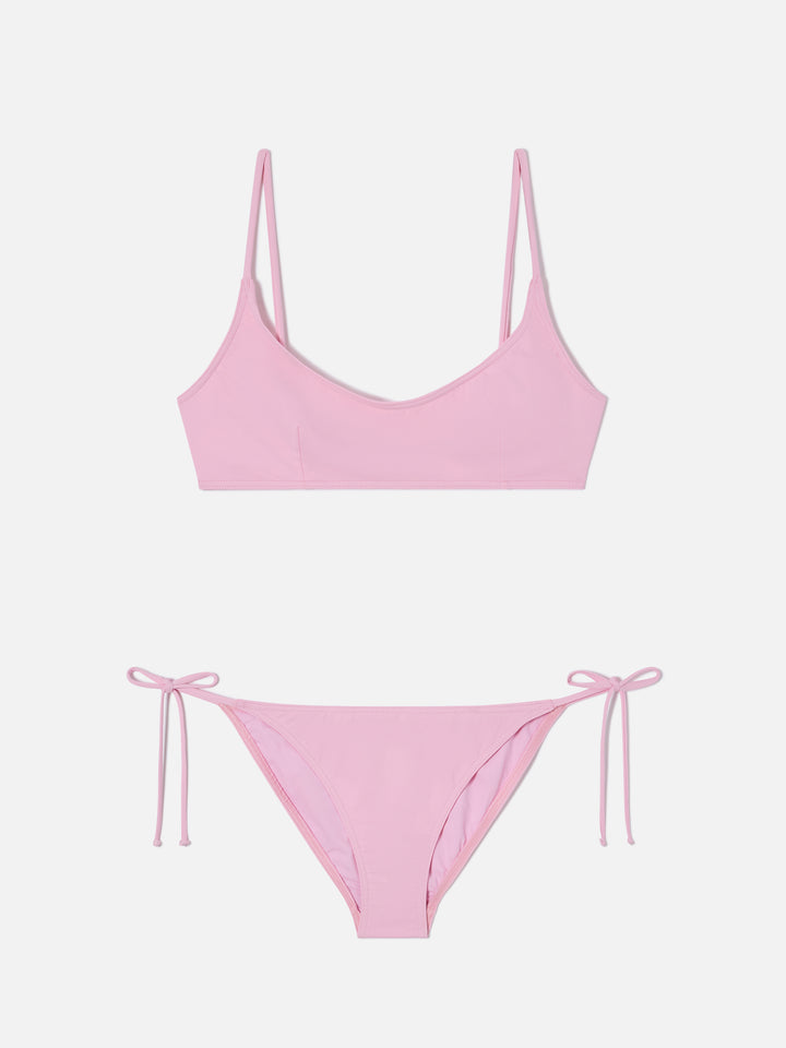 Bikini Judy Virgo bralette rosa chiaro con laccetti