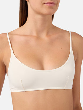 Bikini bralette color crema Judy Virgo con lazos 