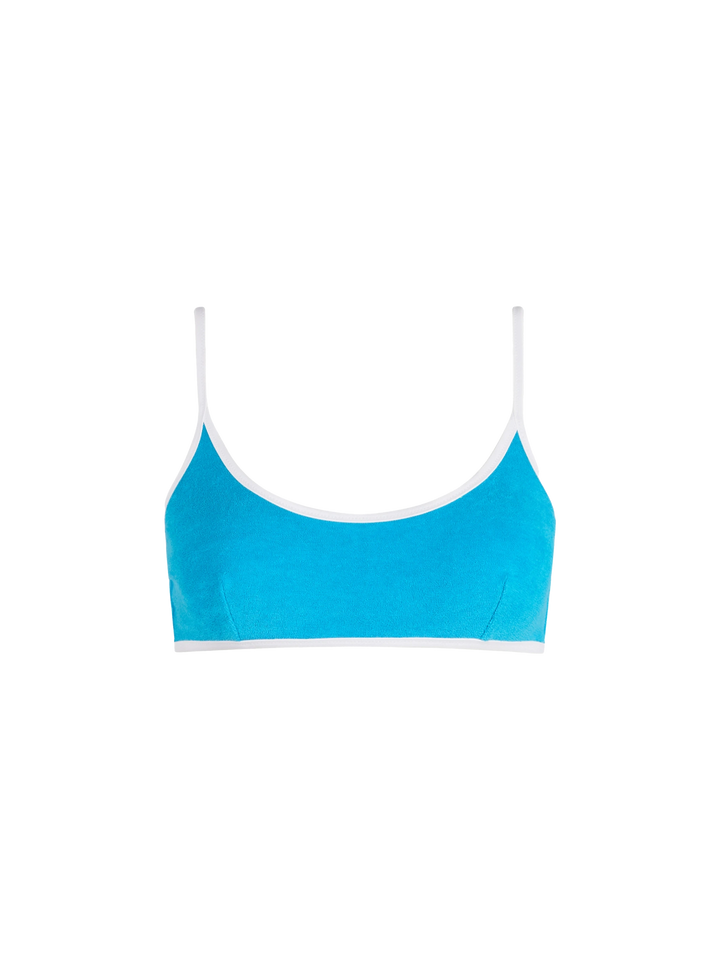 Frottee-Bralette-Strandoberteil Judy für Damen mit Paspelierung