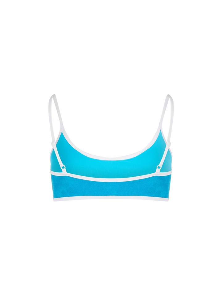 Frottee-Bralette-Strandoberteil Judy für Damen mit Paspelierung