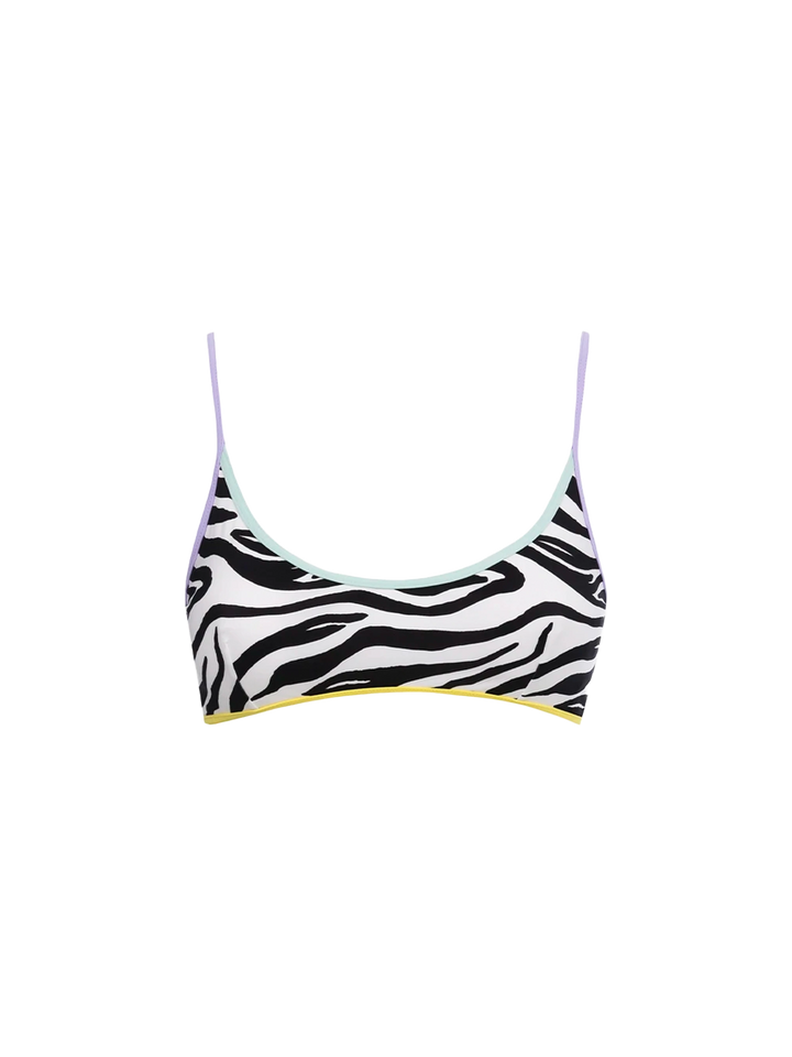 Top bikini Judy String bralette con fantasia zebrata