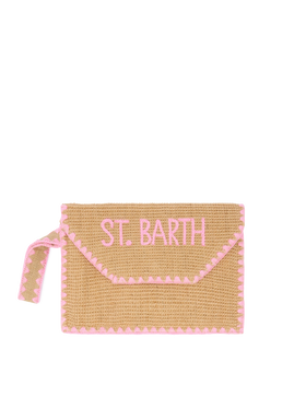 Jute Envelope pouch with trim - MC2 Saint Barth