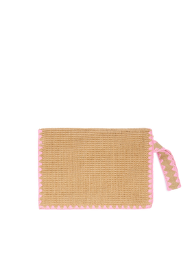 Jute Envelope pouch with trim - MC2 Saint Barth