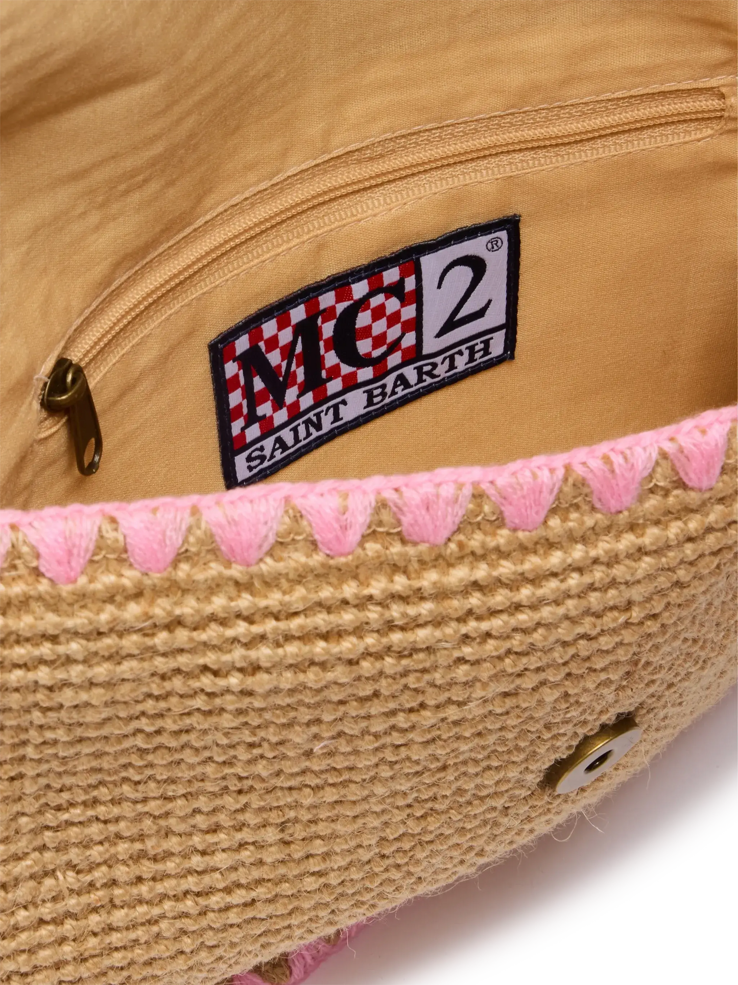 Jute Envelope pouch with trim - MC2 Saint Barth