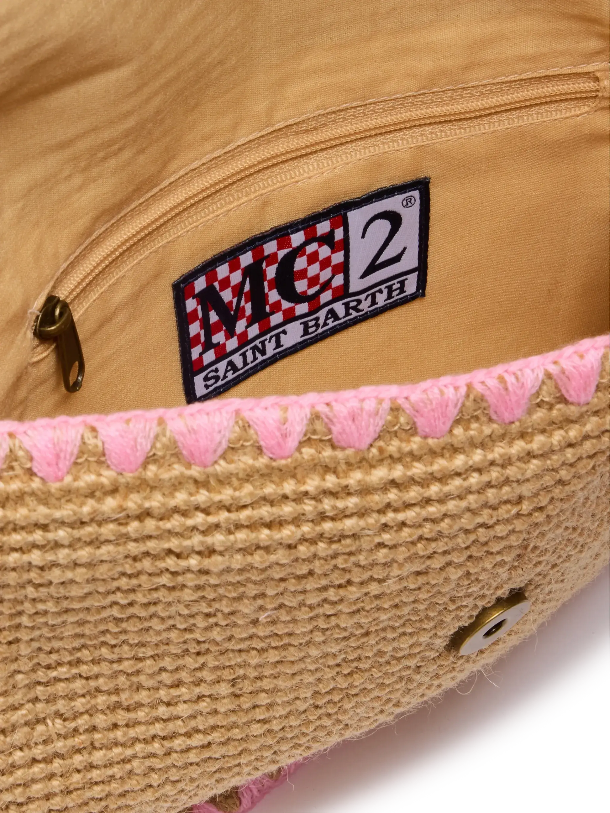 Jute Envelope pouch with trim - MC2 Saint Barth