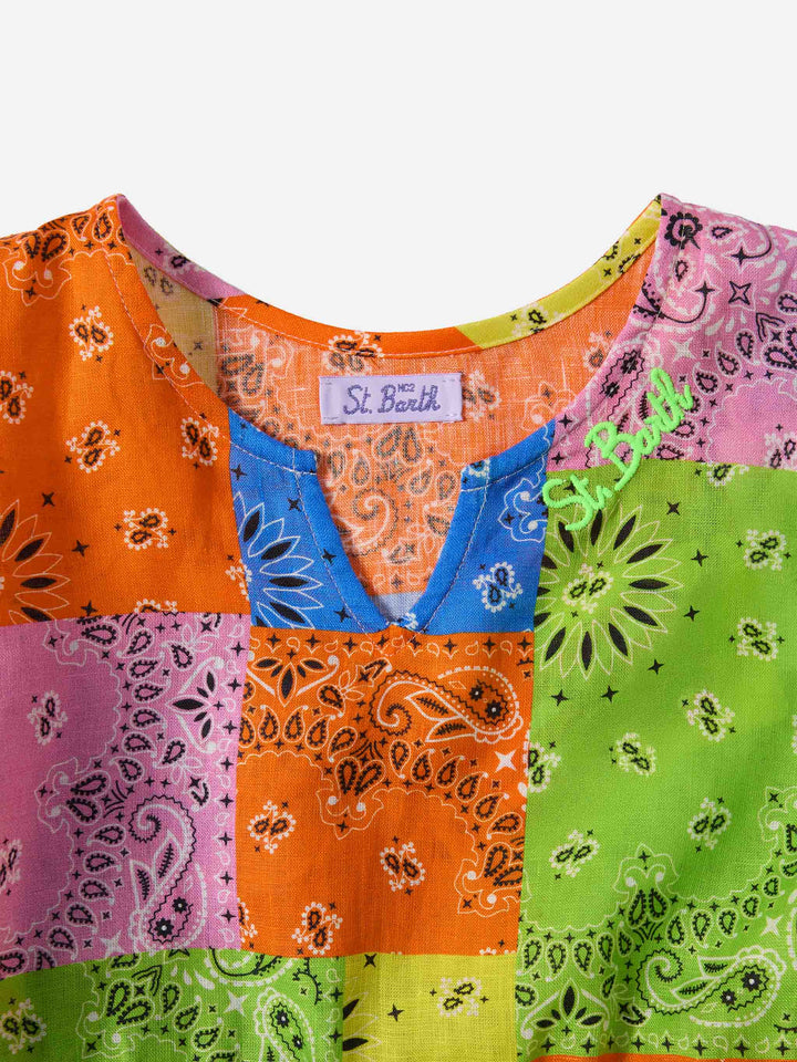 Poncho Kate con stampa bandana multicolore