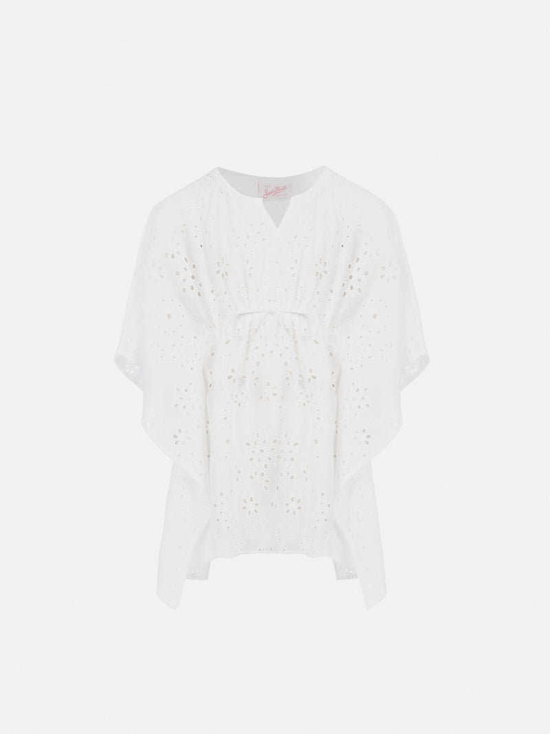 Kate Sangallo cotton lace poncho with drawstring waist