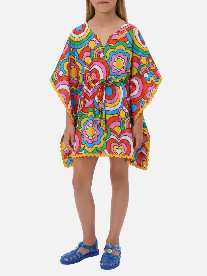 Poncho Kate con stampa multicolore