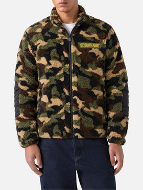 Giacca Keystone camouflage in sherpa con patch St. Barth Army