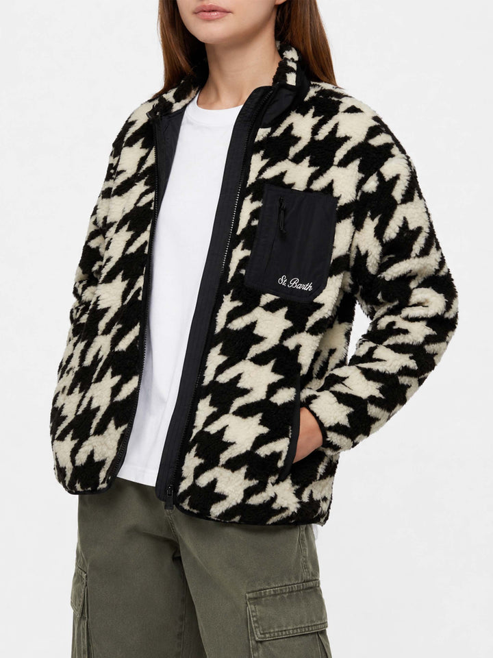 Veste en polaire teddy Keystone à imprimé pied-de-poule 