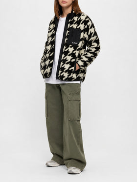 Giacca in pile Teddy Keystone con stampa pied de poule