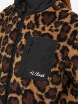 Teddy-fleece jacket Keystone with leopard print