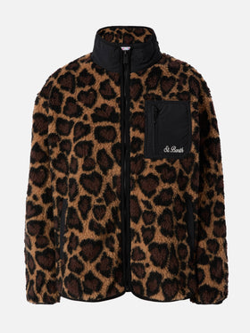 Teddyfleecejacke Keystone mit Leopardenprint