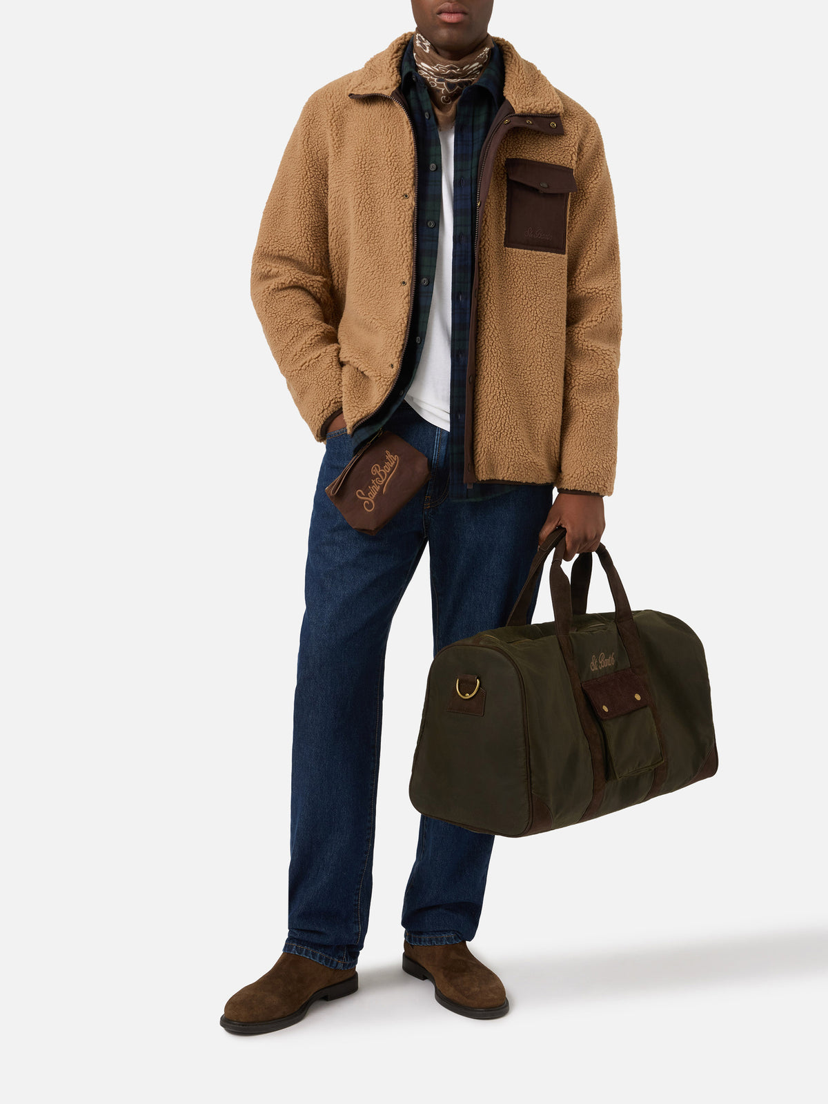 Giacca Keystone beige in teddy con chiusura zip