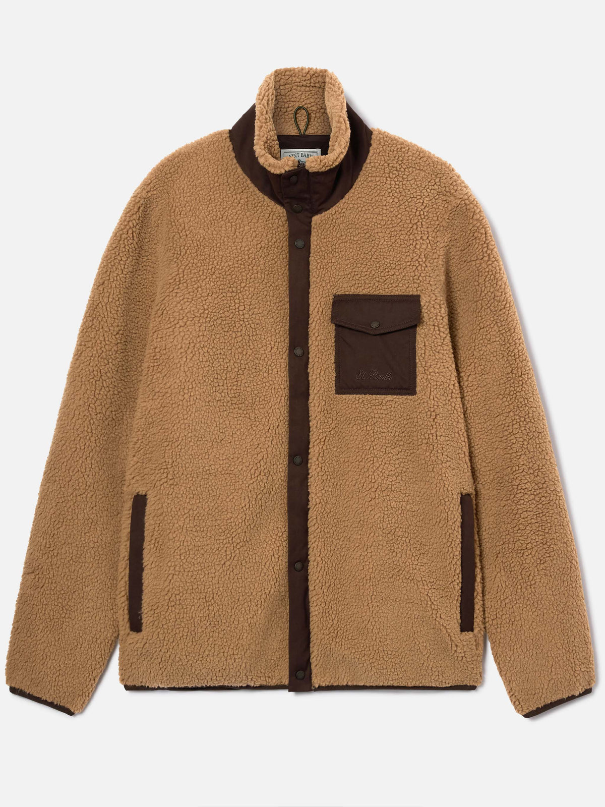 Giacca Keystone beige in teddy con chiusura zip