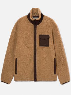 Giacca Keystone beige in teddy con chiusura zip