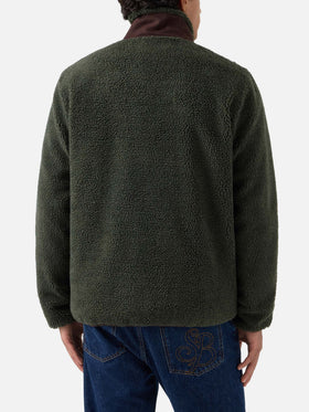 Giacca Keystone verde militare in teddy con chiusura zip