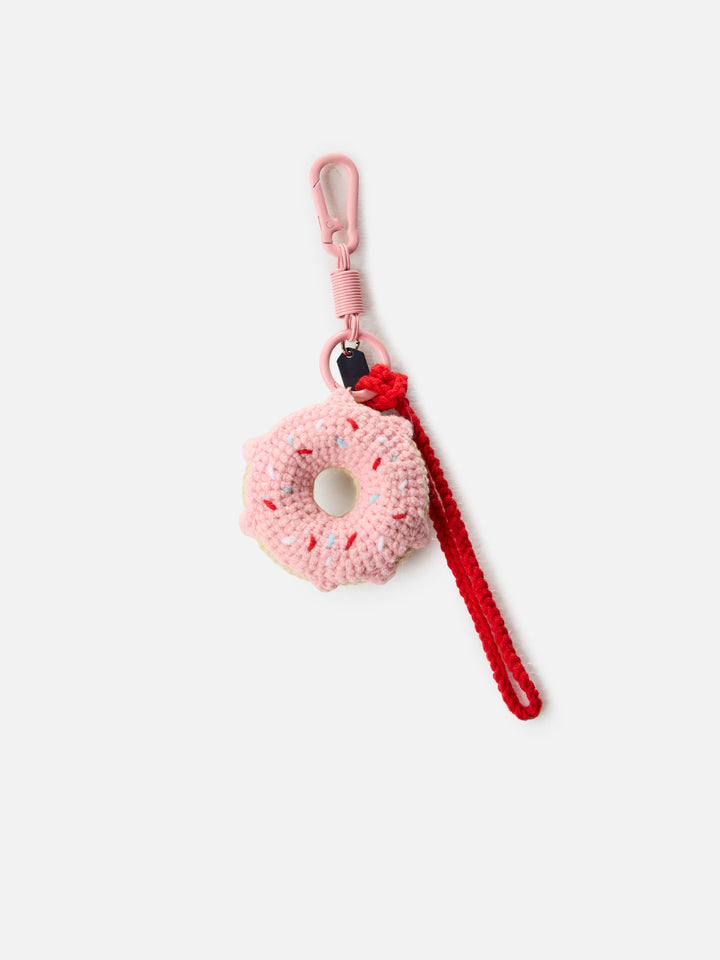 Funny bag Charm with crochet padded donut