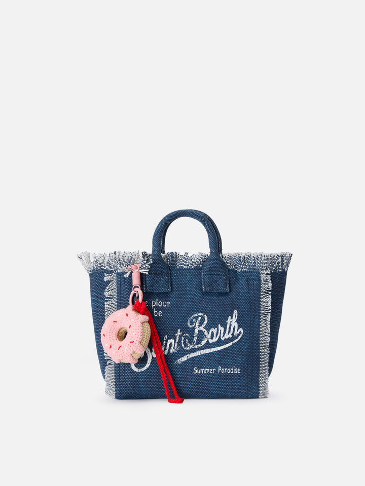 Funny bag Charm with crochet padded donut