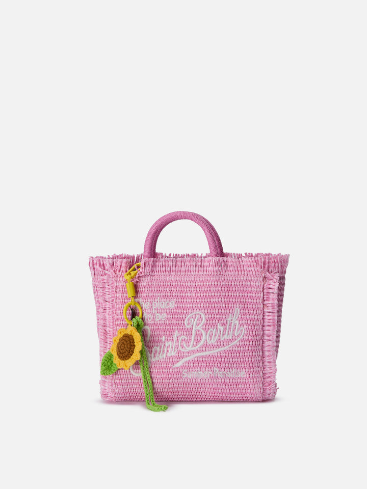 Funny bag Charm with crochet sunflower