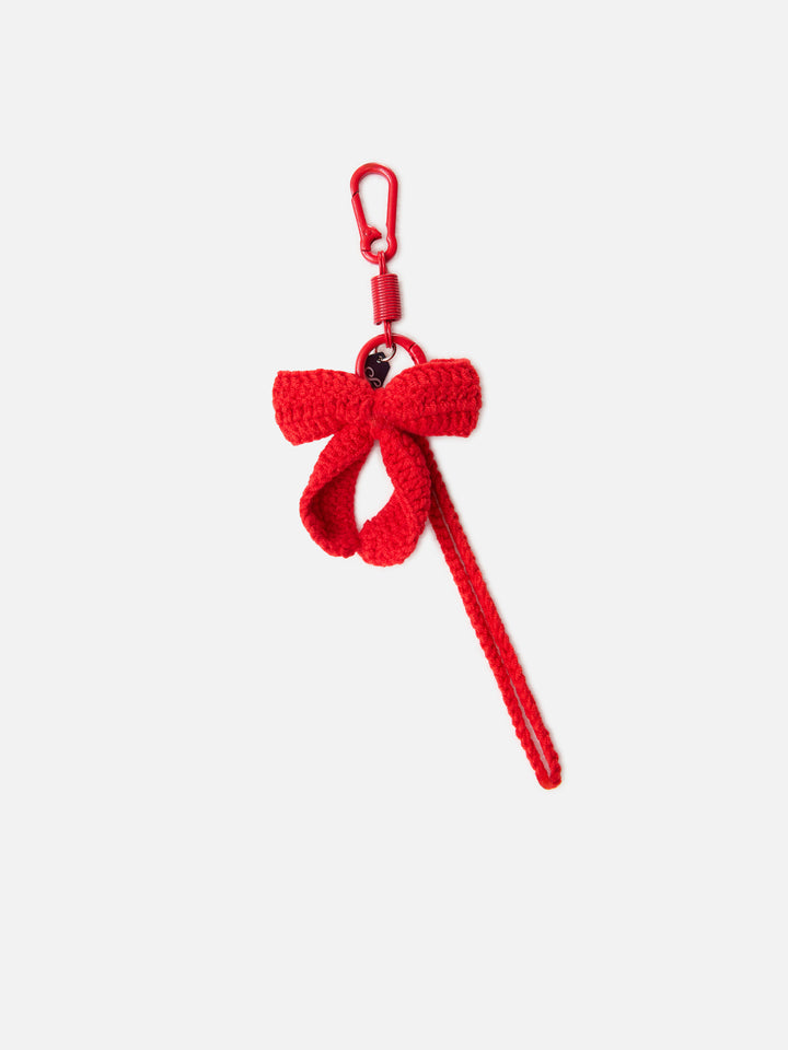 Funny bag Charm with crochet padded bow