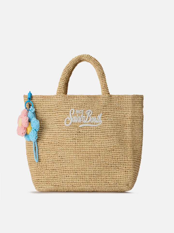 Funny bag Charm with crochet flowers