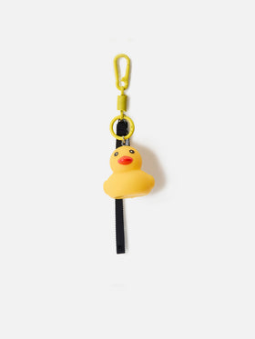 Duck-shaped keychain with lobster clasp and loop