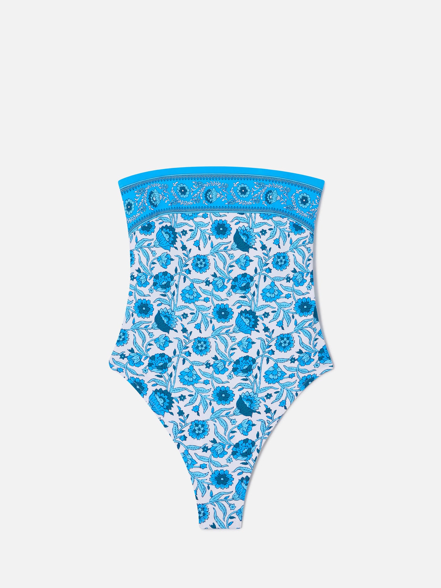 Khyra bandeau one-piece swimsuit with floral batik print