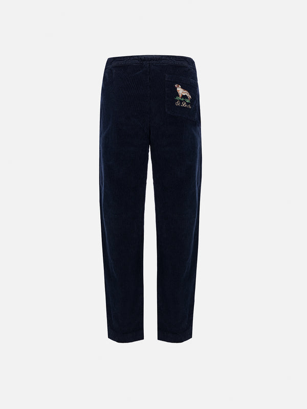 Boy corduroy pants Kilkenny with country dog embroidery