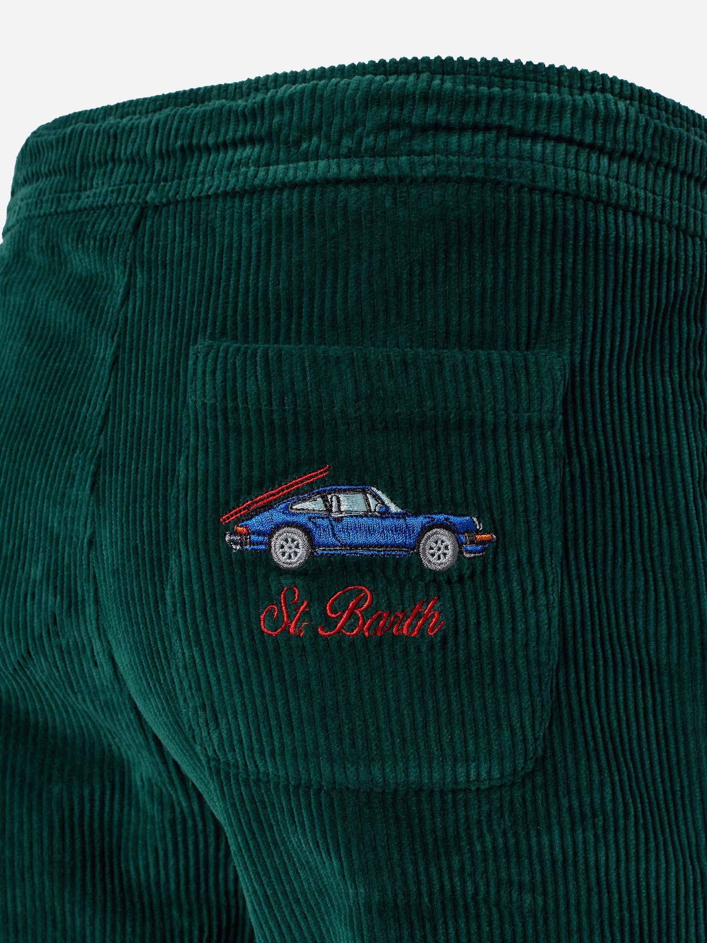 Boy corduroy pants Kilkenny with St. Barth car embroidery - MC2 Saint Barth