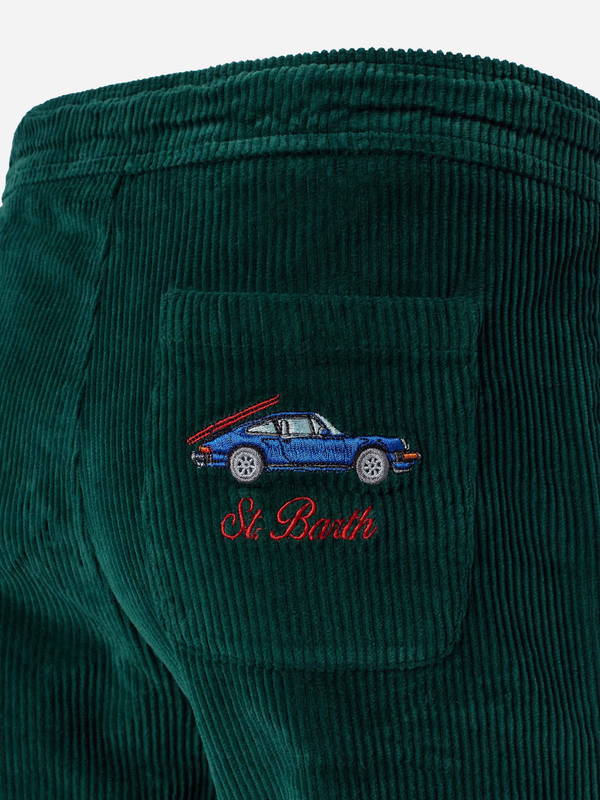 Boy corduroy pants Kilkenny with St. Barth car embroidery - MC2 Saint Barth