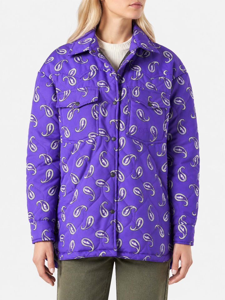 Gesteppte Purple Kimmy Jacke mit Paisley-Print 