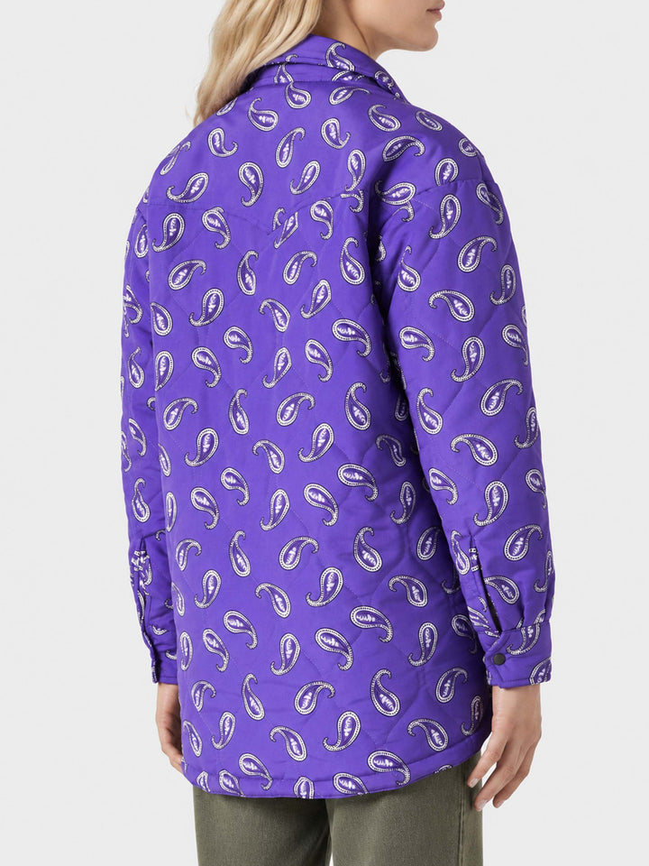 Gesteppte Purple Kimmy Jacke mit Paisley-Print 