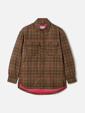 Quilted padded lightweight jacket Kimmy with pied de poule print