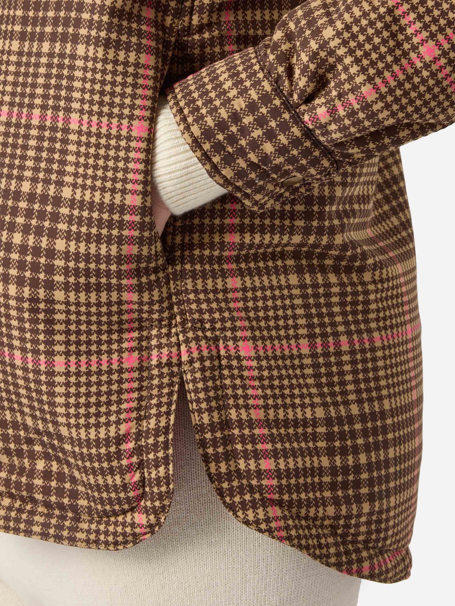 Giacca imbottita leggera trapuntata Kimmy con stampa pied de poule