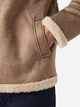 Giacca Kells pied de poule con colletto in eco shearling