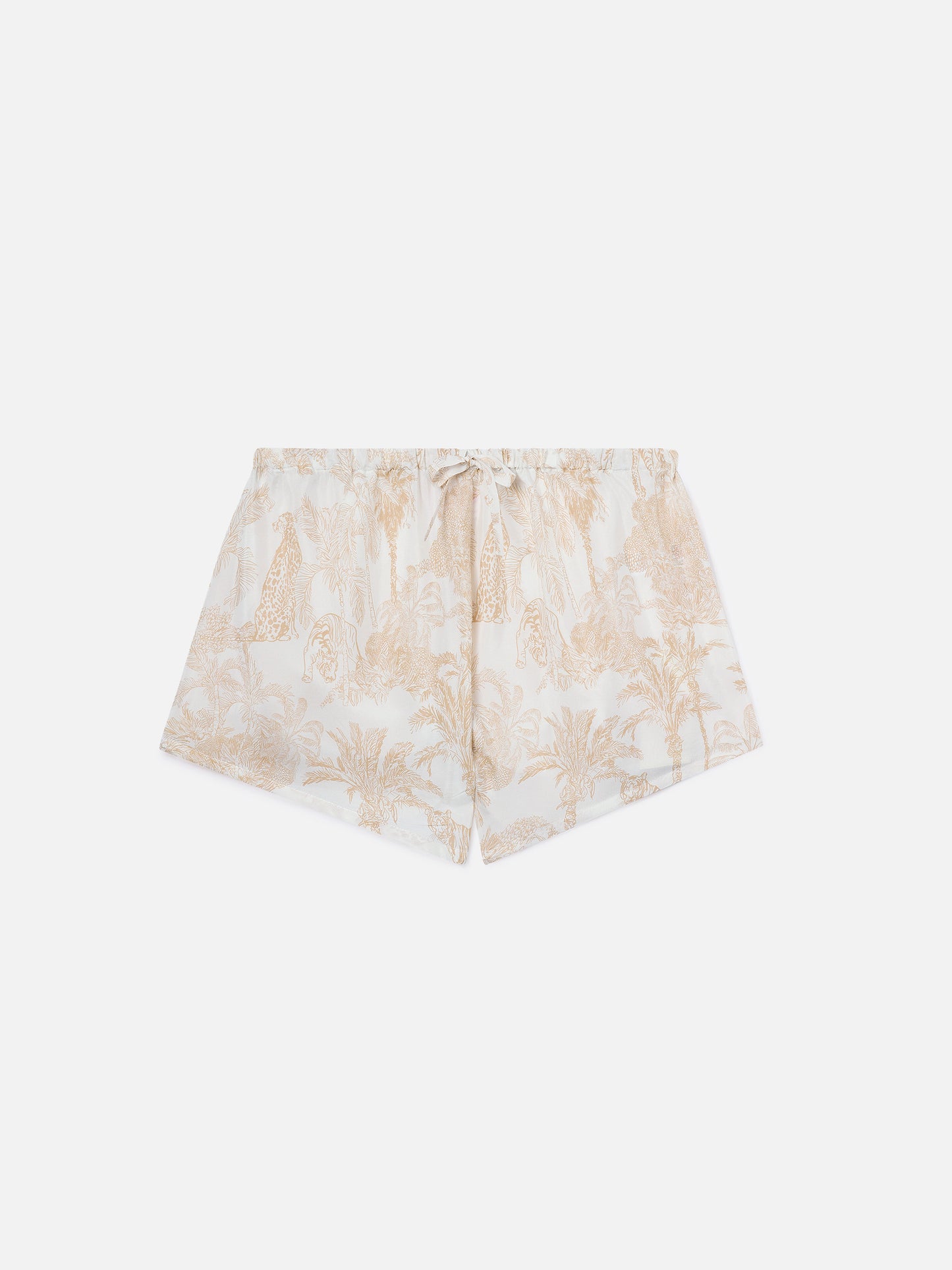Kammy silk shorts with toile de Jouy print