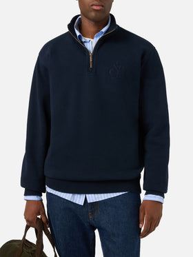 Sudadera de algodón Kenneth Navy blue con monograma SB Legacy 