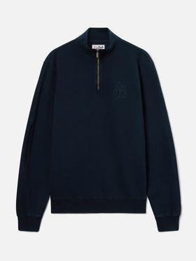 Sudadera de algodón Kenneth Navy blue con monograma SB Legacy 