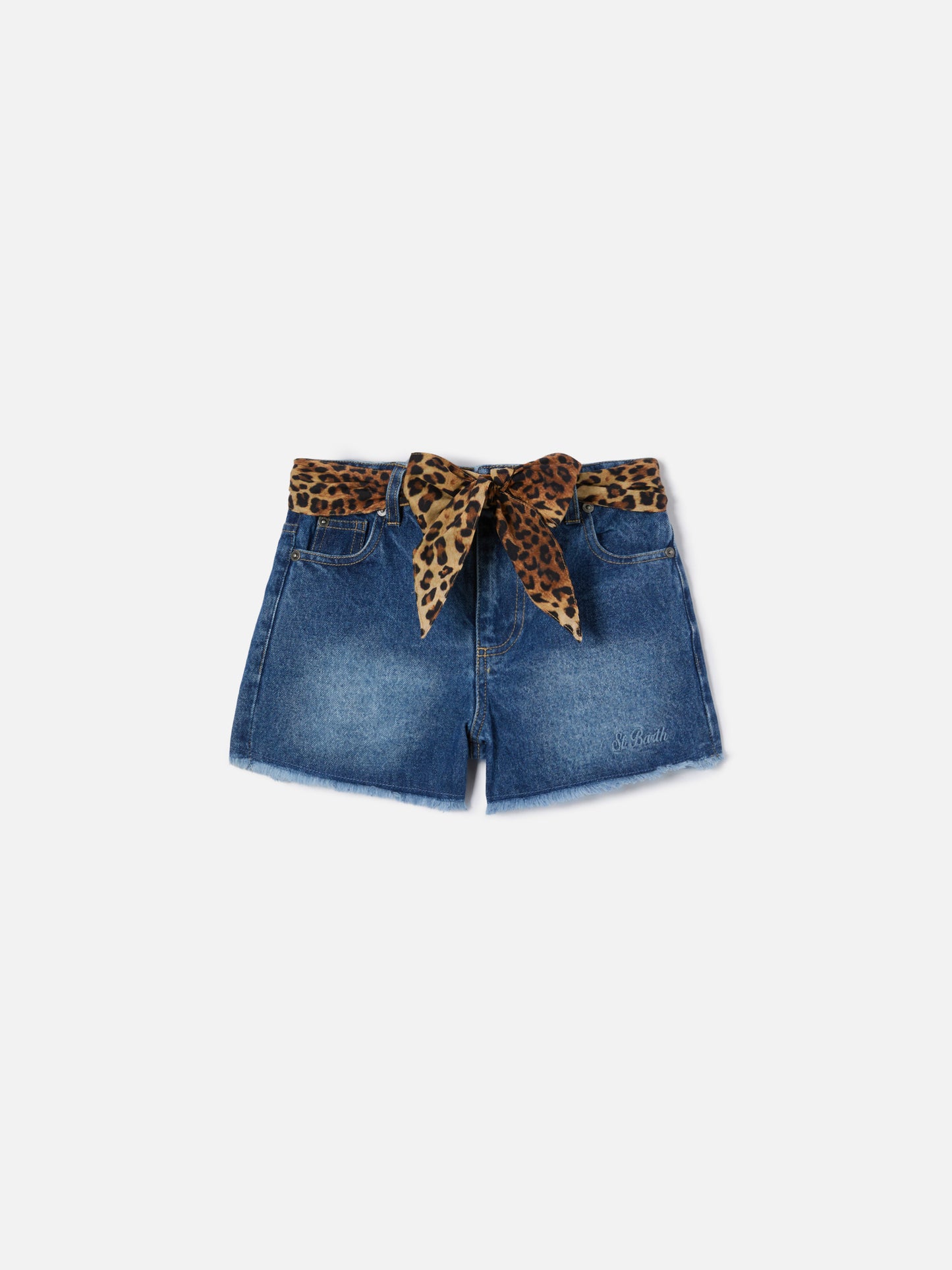 Kiko Jr Cotton Shorts with leopard details
