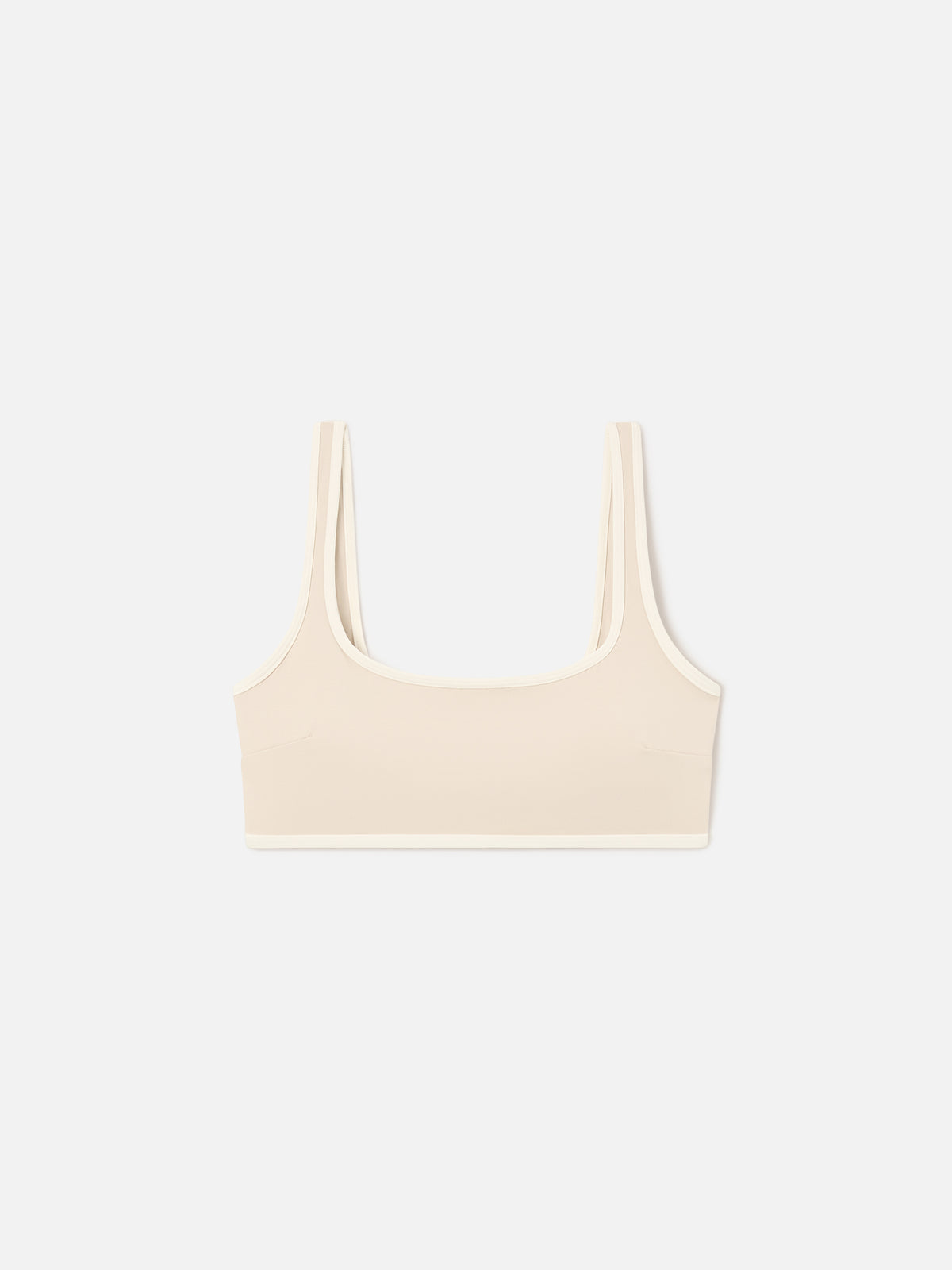 Top fitness Kassie beige con bordi a contrasto