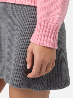 Kyla wool sweater in pink with Courma jacquard