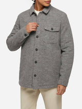 Man grey wool blend overshirt Landeck